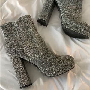NEW Silver Ankle Boots